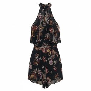 Charlotte Russe Black Paisley Jumpsuit